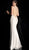 Jovani - 63923 Reverse-Sequined High Slit Mermaid Gown in Silver