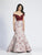 Dave & Johnny - 3929 Two Piece Off-Shoulder Embellished Mermaid Dress in Red