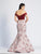 Dave & Johnny - 3929 Two Piece Off-Shoulder Embellished Mermaid Dress in Red