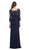 Eureka Fashion - 3935 Beaded Lace Scoop Neck Sheath Dress in Blue
