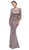 Eureka Fashion - 3935 Beaded Lace Scoop Neck Sheath Dress in Purple