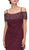 Eureka Fashion - 3937 Beaded Off-Shoulder Chiffon Sheath Dress in Red