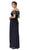 Eureka Fashion - 3937 Beaded Off-Shoulder Chiffon Sheath Dress in Blue