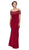 Eureka Fashion - 3937 Beaded Off-Shoulder Chiffon Sheath Dress in Red