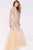 39415 Crystal Beaded Long Sleeve Trumpet Dress