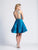 Dave & Johnny - 3943 Sleeveless Deep V-neck Embellished A-line Dress In Blue and Green