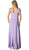 Cap Sleeve Pleated Bodice A-Line Long Formal Dress