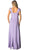 Cinderella Divine - Cap Sleeve Pleated Bodice A-Line Long Formal Dress