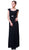 Cap Sleeve Pleated Bodice A-Line Long Formal Dress