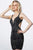 Jovani - 4300 Embellished Open Back Cocktail Dress In Black and Silver