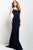39640 Bejeweled Notched Sheath Gown