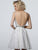 Jovani - 3967 Lace Appliqued Plunging V-Neck Dress In White