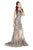 Shail K - 3967 Crystal Embellished Scoop Evening Gown In Gold