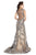 Shail K - 3967 Crystal Embellished Scoop Evening Gown In Gold