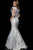 39724 Off-Shoulder/V-neck Brocade Mermaid Dress