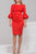 Jovani Puff Detailed Bateau Sheath Dress 39738 In Red