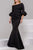 Jovani - Asymmetrical Pleat Detailed Trumpet Gown 39739 In Black