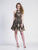Dave & Johnny - 3973 Sleeveless Embellished High Halter A-line Dress In Black and Gold