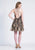 Dave & Johnny - 3973 Sleeveless Embellished High Halter A-line Dress In Black and Gold
