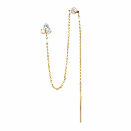 Diamond Star Shower Thread Through Earring