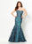 Montage by Mon Cheri - 219979W Embroidered Tulle Mermaid Gown In Green