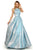 Sherri Hill - 52957 Halter Long Pleated A Line Dress In Blue