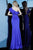 Jovani - 1453 Ruffled One Shoulder Scuba Trumpet Dress In Blue