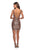 La Femme - 28218 Short Sequined Metallic Faux Wrap Dress In Gold