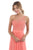 Alexia Designs - 224L Asymmetrical Illusion Lace A-Line Dress In Orange