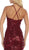 May Queen - RQ7695 Embellished Plunging V-neck Sheath Dress In Red