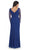 Dancing Queen - 2124 Illusion Cutout Chiffon Cocktail Dress in Blue