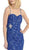 Eureka Fashion - 1920 Metallic Floral Sweetheart Sheath Dress In Blue