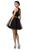 Dancing Queen - 9159 Keyhole Cutout Lace Bodice Short Prom Dress In Black
