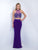 Intrigue - Beaded High Neckline Two-Piece Evening Dress 181 in Purple