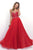 Blush - Strapless Sweetheart Chiffon A-Line Gown 11342 in Red
