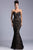 Janique - Embroidered Sweetheart Gown with Faux Sheer Open Sleeves 417