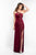 Intrigue - 454 Embellished Asymmetric Sheath Dress In Red