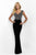 Blush - Beaded Sweetheart Jersey Sheath Dress 11048 in Black