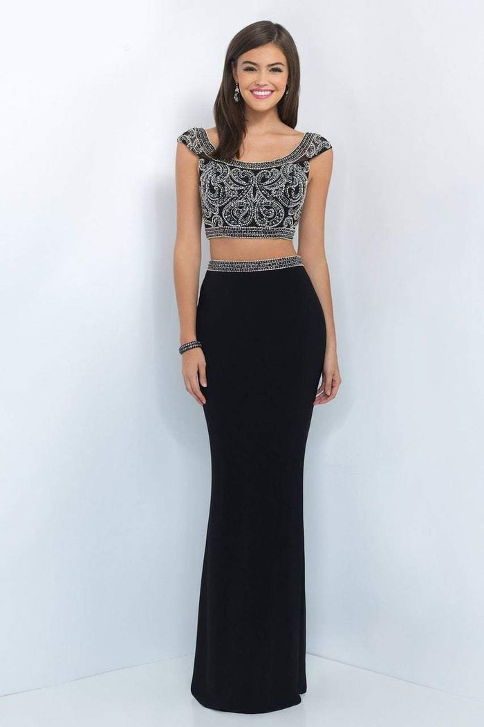 Two-Piece Beaded Top and Open Back Gown 11000