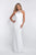 Blush - C1022 Crystal Beaded Halter Neck Mermaid Dress In White