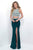Two-Piece Pearl Encrusted Cropped Top Dress 11065
