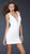 La Femme - Opulent Ruched V-Neck Sheath Cocktail Dress 16852 In White