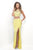 Blush - 11308 Beaded Cropped Top Bare Midriff Jersey Formal Set