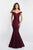 Intrigue - 425 Off-Shoulder Floral Lace Mermaid Gown In Red