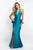 Blush - C1061 Halter Neck Mikado Sheath Dress In Blue