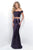Lustrous Off-the-Shoulder Cropped Top Two-Piece Dress 11296