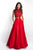 Blush - 5652 Two Piece High Halter A-line Dress In Red