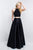 Blush - 5651 Embellished High Halter A-line Dress In Black