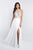 Blush - C1033 Sleeveless Beaded Chiffon A-line Dress In White