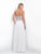 Intrigue - Embellished Straight Across A-line  Dress 161 in White and Purple